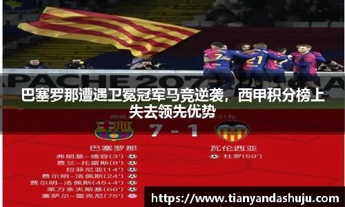 巴塞罗那遭遇卫冕冠军马竞逆袭，西甲积分榜上失去领先优势